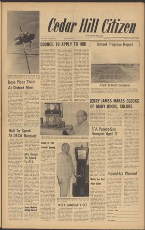 Primary view of object titled 'Cedar Hill Citizen (Cedar Hill, Tex.), Vol. 1, No. 32, Ed. 1 Thursday, April 13, 1972'.