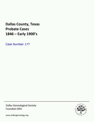 Primary view of object titled 'Dallas County Probate Case 177: Everett, J.N. (Deceased)'.