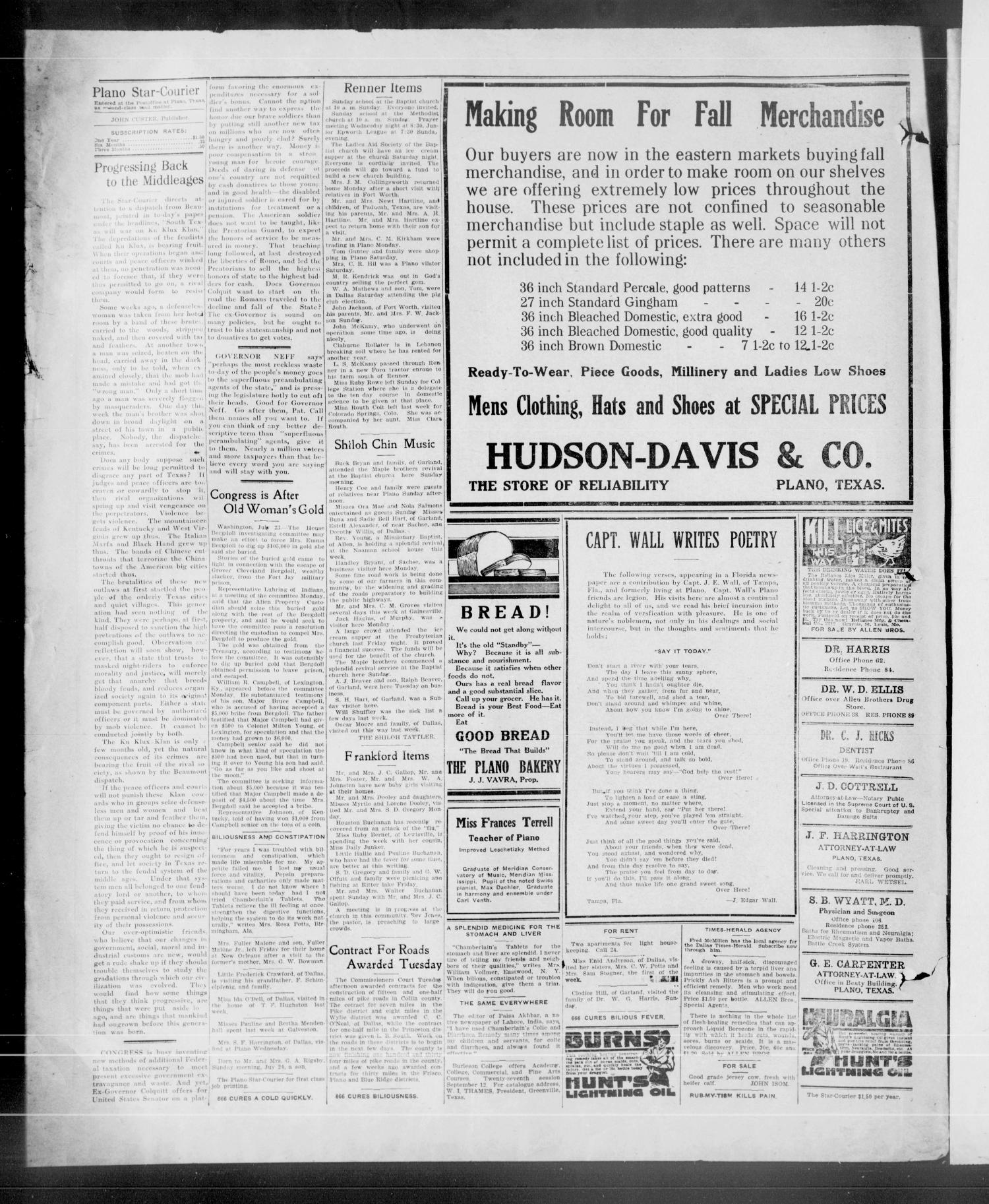 The Plano Star-Courier (Plano, Tex.), Vol. 42, No. 25, Ed. 1 Friday, July 29, 1921
                                                
                                                    [Sequence #]: 2 of 8
                                                