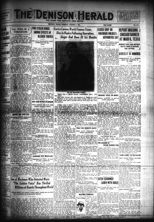 Primary view of object titled 'The Denison Herald (Denison, Tex.), No. 319, Ed. 1 Tuesday, August 2, 1921'.