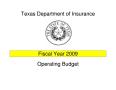 Book: Texas Department of Insurance Operating Budget: 2009 [Details]
