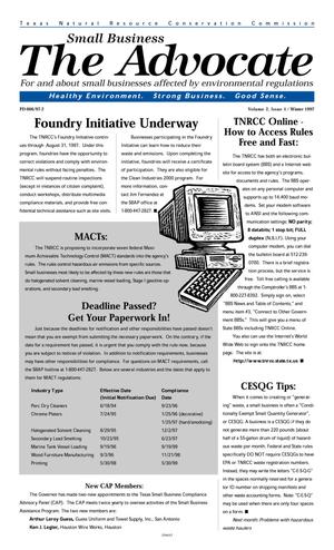 Primary view of object titled 'The Small Business Advocate, Volume 2, Issue 1, Winter 1997'.