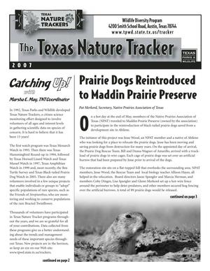 Primary view of object titled 'The Texas Nature Tracker, 2007'.