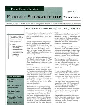 Primary view of object titled 'Forest Stewardship Briefings, June 2012'.
