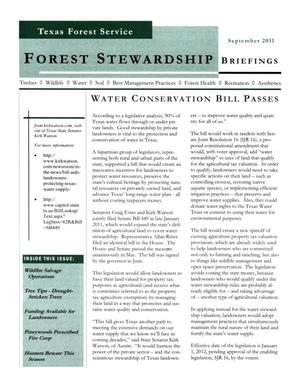 Primary view of object titled 'Forest Stewardship Briefings, September 2011'.