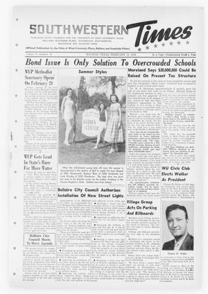 Primary view of Southwestern Times (Houston, Tex.), Vol. 8, No. 17, Ed. 1 Thursday, February 14, 1952