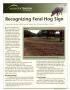 Pamphlet: Recognizing feral hog sign