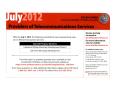 Journal/Magazine/Newsletter: Providers of Telecommunications Services, July 2012