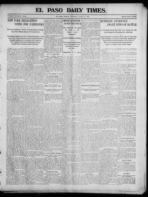 Primary view of object titled 'El Paso Daily Times. (El Paso, Tex.), Vol. 24, Ed. 1 Tuesday, June 21, 1904'.