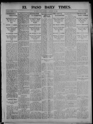 Primary view of object titled 'El Paso Daily Times. (El Paso, Tex.), Vol. 23, Ed. 1 Monday, January 12, 1903'.