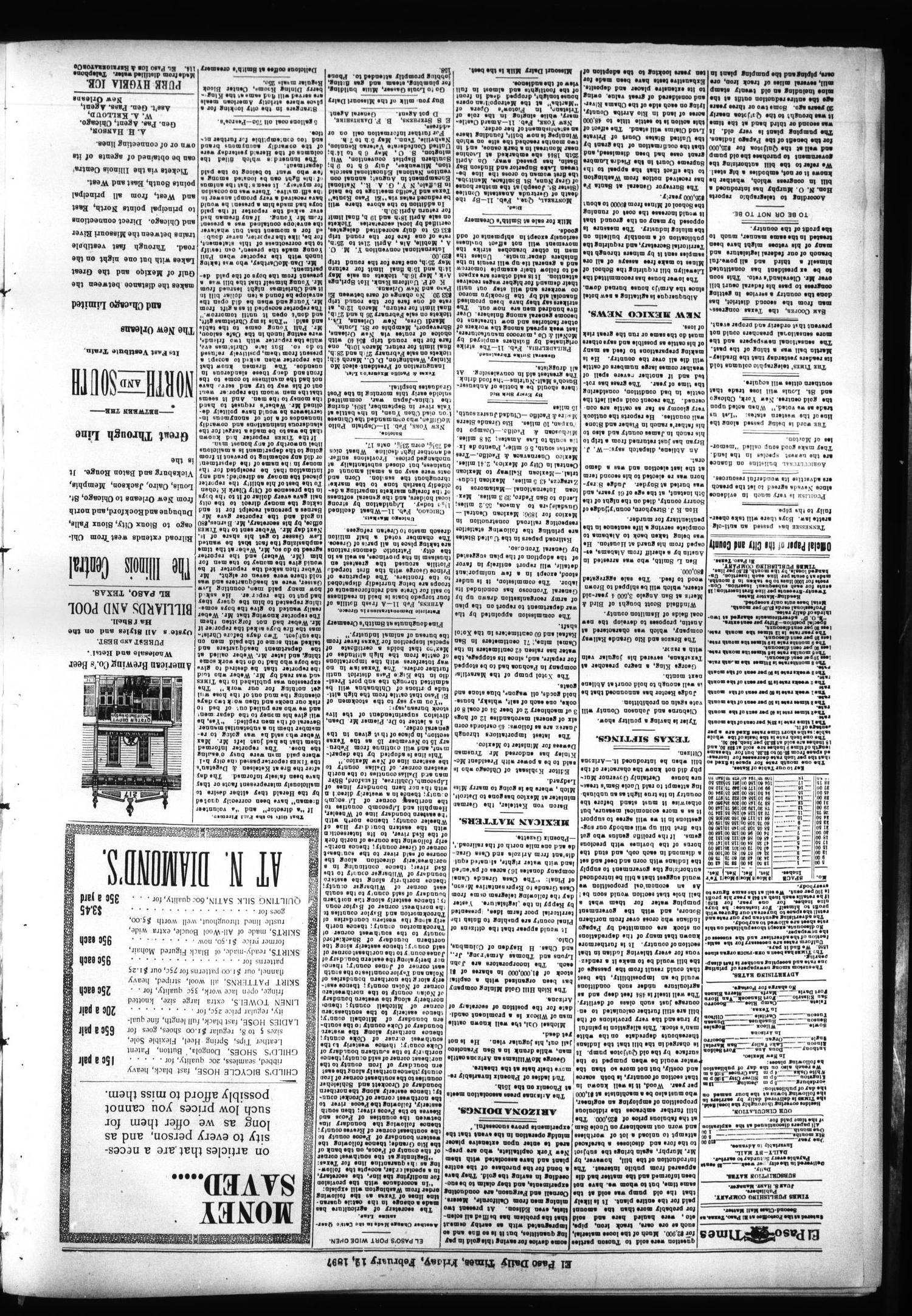 El Paso International Daily Times (El Paso, Tex.), Vol. 17, No. 36, Ed. 1 Friday, February 12, 1897
                                                
                                                    [Sequence #]: 2 of 4
                                                