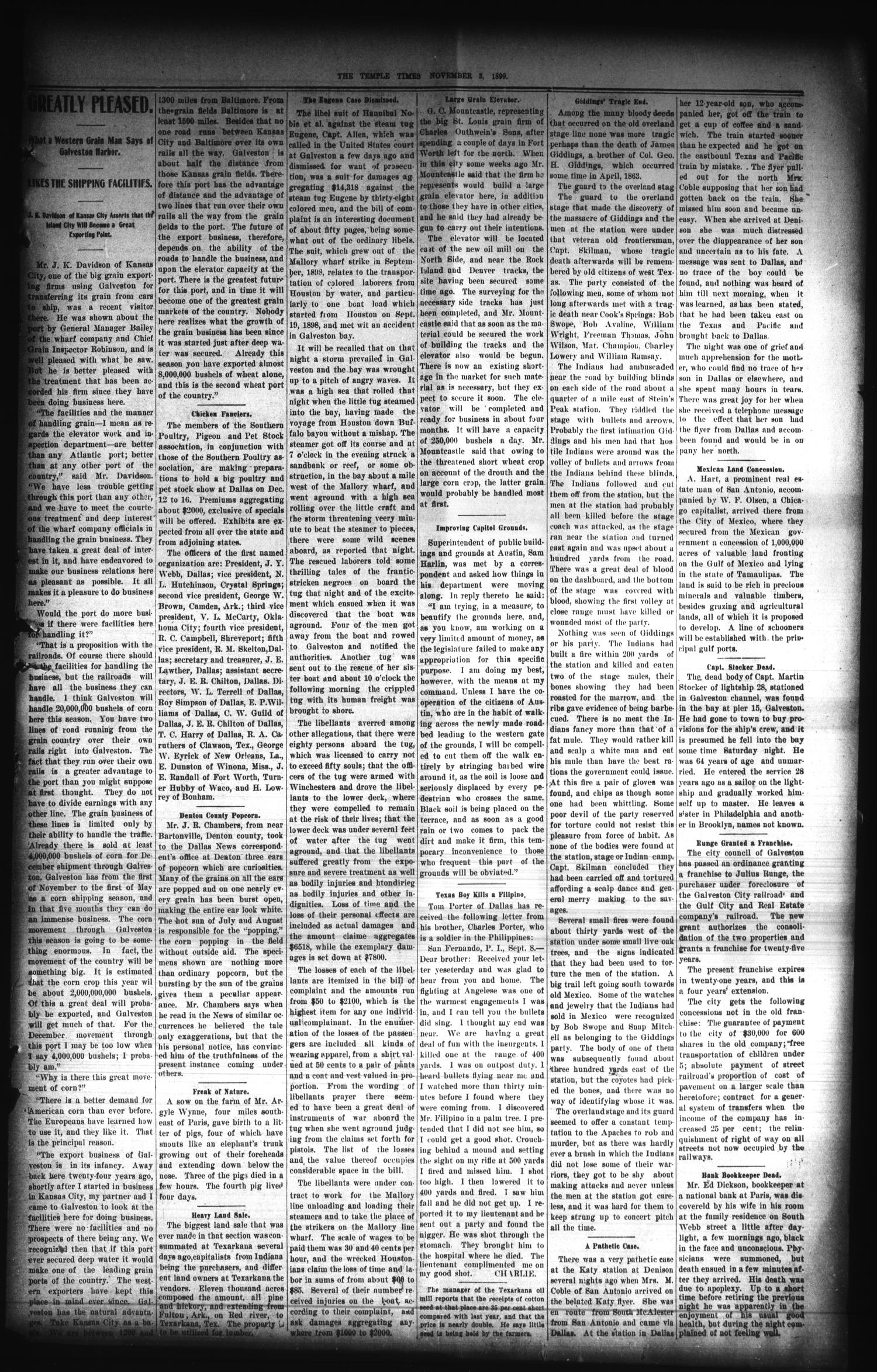 The Temple Times. (Temple, Tex.), Vol. 18, No. 47, Ed. 1 Friday, November 3, 1899
                                                
                                                    [Sequence #]: 3 of 12
                                                