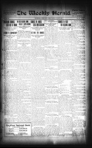 Primary view of object titled 'The Weekly Herald. (Weatherford, Tex.), Vol. 14, No. 35, Ed. 1 Thursday, January 8, 1914'.