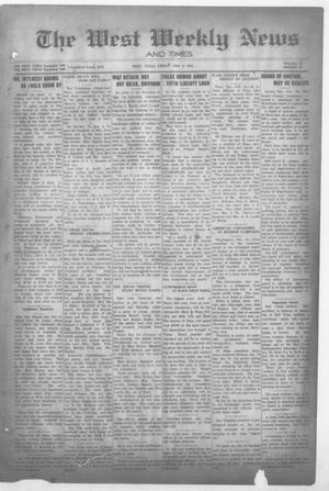 Primary view of object titled 'The West Weekly News and Times. (West, Tex.), Vol. 10, No. 18, Ed. 1 Friday, February 14, 1919'.