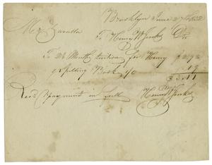 Primary view of object titled '[School tuition and spelling book receipt, June 27, 1832]'.