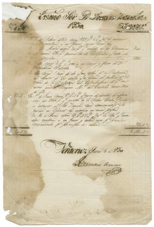 Primary view of object titled '[Letter from Alexandro Troncoso to Lorenzo de Zavala, June 16, 1830]'.