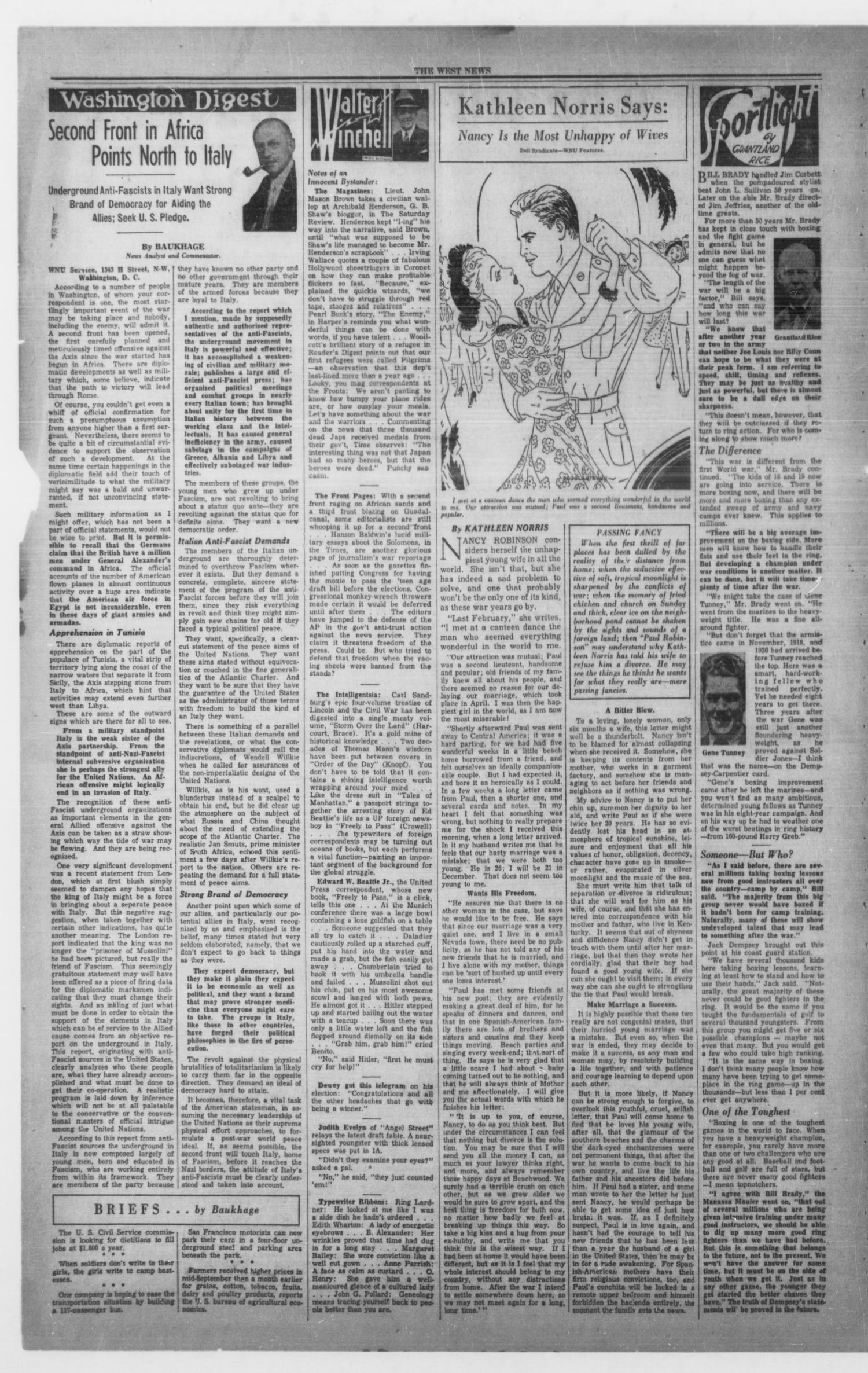 The West News (West, Tex.), Vol. 53, No. 26, Ed. 1 Friday, November 20, 1942
                                                
                                                    [Sequence #]: 2 of 8
                                                