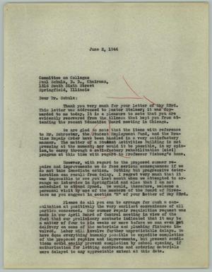 Primary view of object titled '[Letter to Paul Schulz, June 2, 1944]'.
