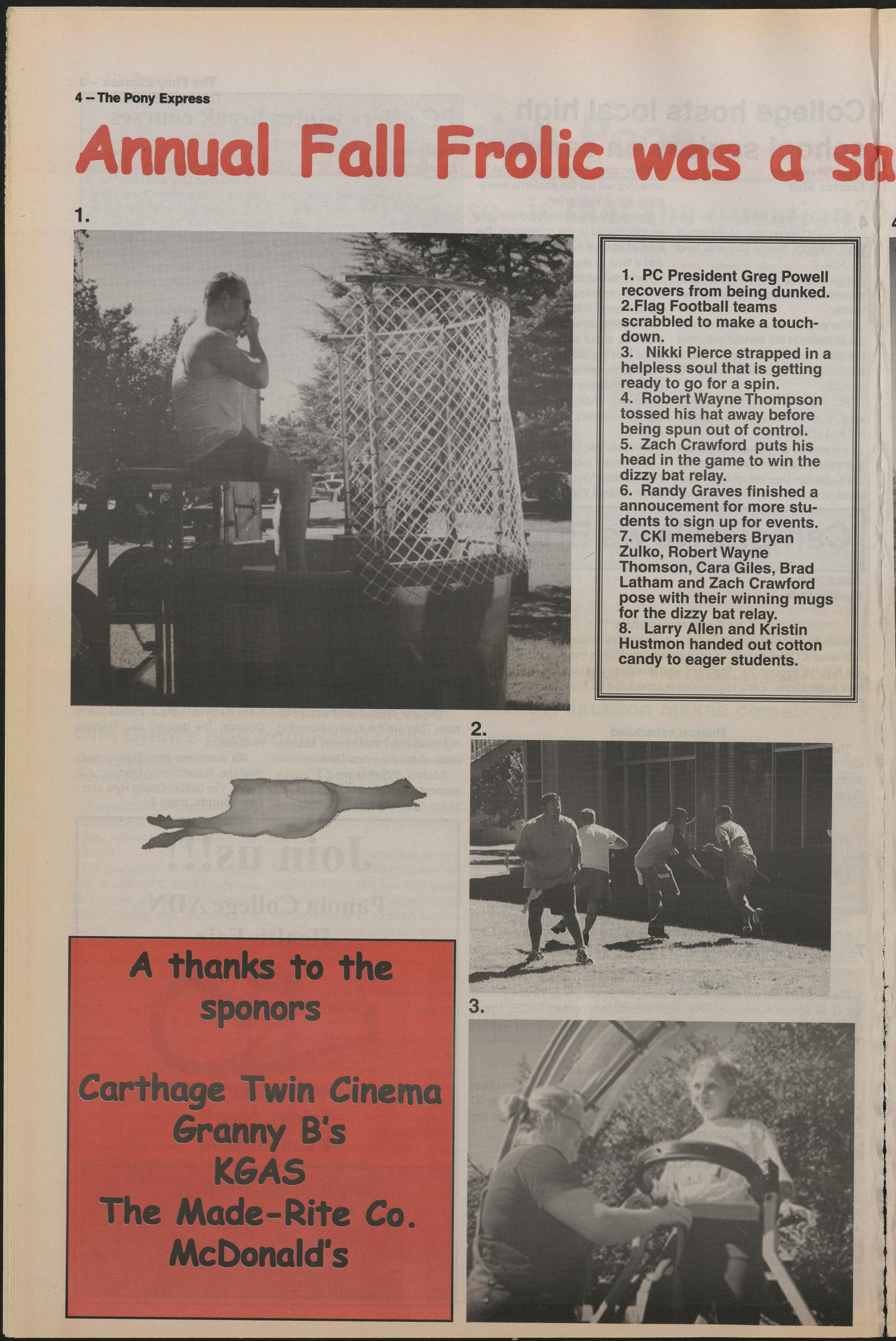 The Pony Express (Carthage, Tex.), Vol. 52, No. 4, Ed. 1 Monday, November 12, 2001
                                                
                                                    [Sequence #]: 4 of 8
                                                
