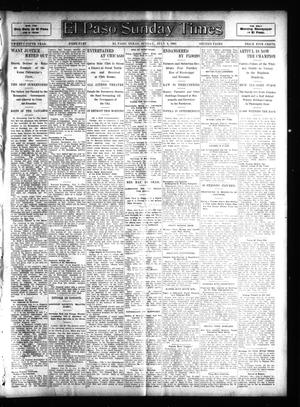 Primary view of object titled 'El Paso Sunday Times (El Paso, Tex.), Vol. 25, Ed. 1 Sunday, July 9, 1905'.