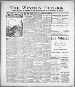 Primary view of object titled 'The Western Outlook. (San Francisco, Oakland and Los Angeles, Calif.), Vol. 22, No. 6, Ed. 1 Saturday, October 30, 1915'.