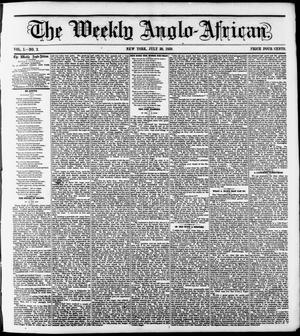 Primary view of The Weekly Anglo-African. (New York [N.Y.]), Vol. 1, No. 2, Ed. 1 Saturday, July 30, 1859