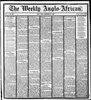 Primary view of object titled 'The Weekly Anglo-African. (New York [N.Y.]), Vol. 1, No. 23, Ed. 1 Saturday, December 24, 1859'.