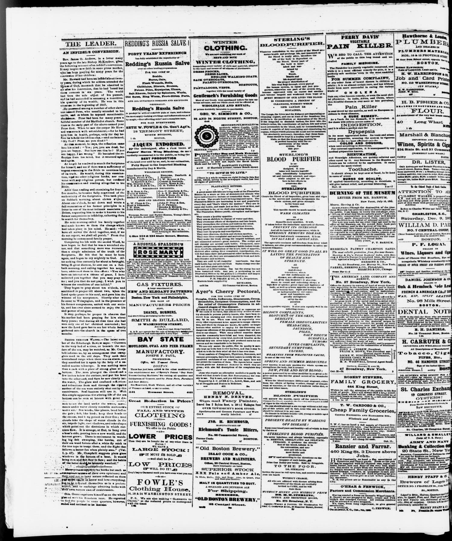 South Carolina Leader. (Charleston, S.C.), Vol. 1, No. 12, Ed. 1 Thursday, December 28, 1865
                                                
                                                    [Sequence #]: 4 of 4
                                                