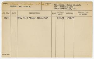 Primary view of object titled '[Client Card: Mr. John A. Church]'.