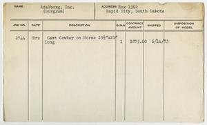 Primary view of object titled '[Client Card: Adelborg, Inc.]'.