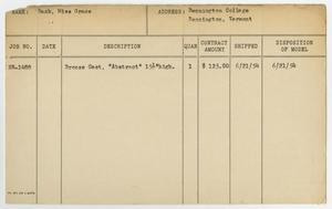 Primary view of object titled '[Client Card: Miss Grace Bask]'.