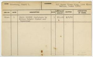 Primary view of object titled '[Client Card: Mr. Henri L. Bromberg]'.