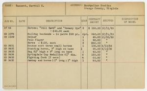 Primary view of object titled '[Client Card: Mr. Carroll K. Bassett]'.