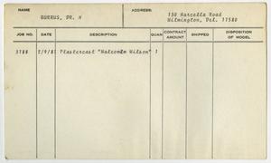 Primary view of object titled '[Client Card: Dr. Harry Burrus]'.