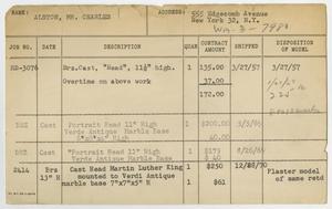 Primary view of object titled '[Client Card: Mr. Charles Alston]'.