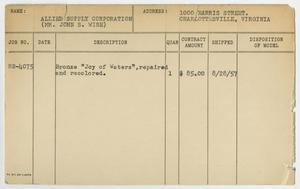 Primary view of object titled '[Client Card: Allied Supply Corporation]'.