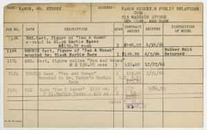 Primary view of object titled '[Client Card: Mr. Sydney Baron]'.