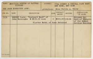 Primary view of object titled '[Client Card: American Museum of Natural History]'.