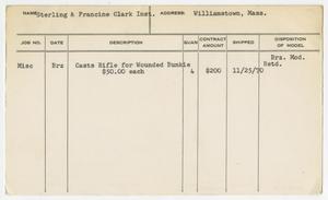 Primary view of object titled '[Client Card: Sterling and Francine Clark Institute]'.
