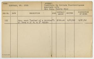 Primary view of object titled '[Client Card: Mr. Jose Bertran]'.