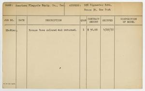 Primary view of object titled '[Client Card: American Flagpole Equipment Co., Inc.]'.
