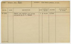 Primary view of object titled '[Client Card: Mrs. August Belmont]'.