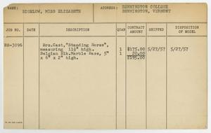 Primary view of object titled '[Client Card: Miss Elizabeth Bigelow]'.