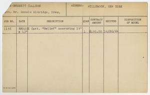 Primary view of object titled '[Client Card: Bennett College]'.