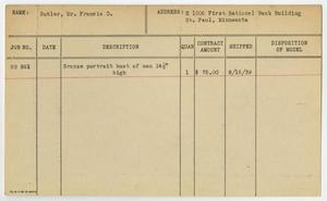 Primary view of object titled '[Client Card: Mr. Francis D. Butler]'.
