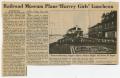 Primary view of [Newspaper Article: Railroad Museum Plans 'Harvey Girls' Luncheon]