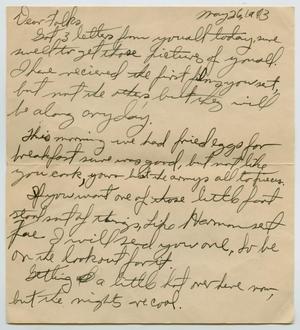 Primary view of object titled '[Letter from John Todd Willis, Jr. to his Parents, May 26, 1943]'.