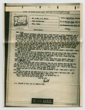 Primary view of object titled '[Letter from John Todd Willis, Jr. to his Parents, August 18, 1943]'.