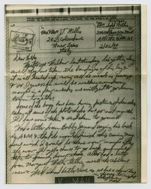 Primary view of object titled '[Letter from John Todd Willis, Jr. to his Parents, February 26, 1944]'.