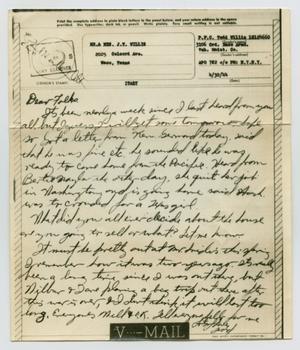 Primary view of object titled '[Letter from John Todd Willis, Jr. to his Parents, April 30, 1944]'.